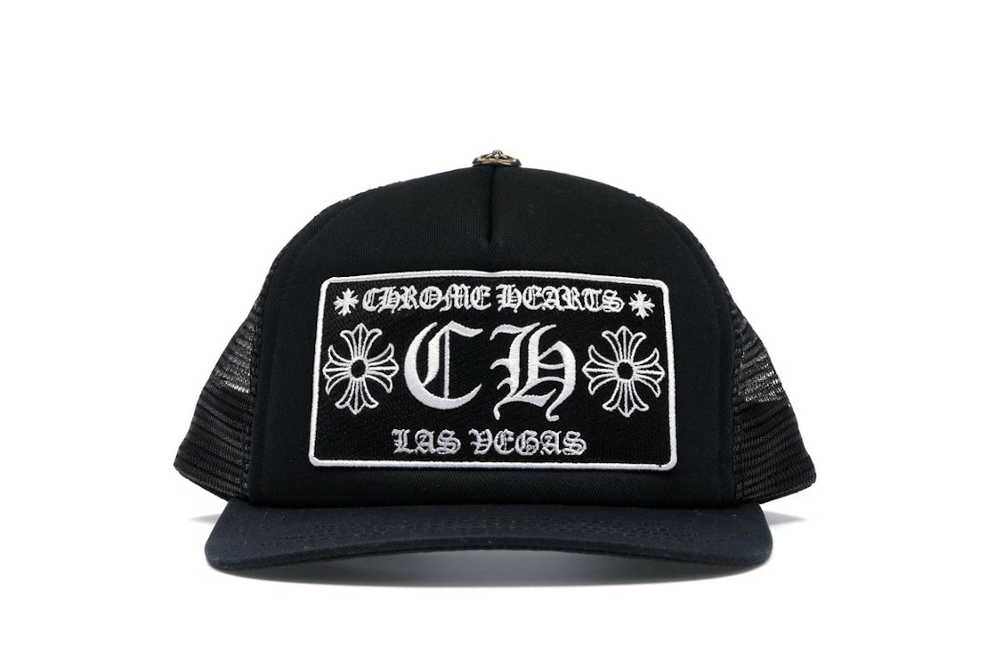 Chrome Hearts CH Las Vegas Trucker Hat Schwarz/Schwarz - vue 360