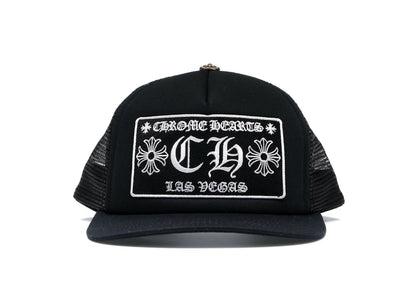 Chrome Hearts CH Las Vegas Trucker Hat Schwarz/Schwarz