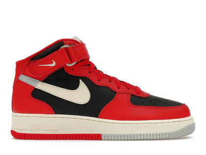 Nike Air Force 1 Mid LV8 Split Black Red - authentic Nike sneakers
