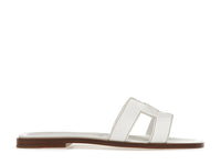 Hermes Oran Sandal Blanc Box Calfskin Leather
