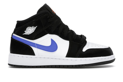 Jordan 1 Mid Black Racer Blue White (GS) - authentic Jordan sneakers