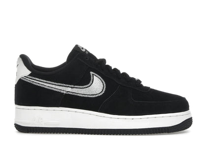 Nike Air Force 1 Low '07 LV8 Black Sail Embroidered Swoosh - authentic Nike sneakers