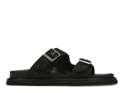 Dior Aqua Sandals Black Oblique Canvas