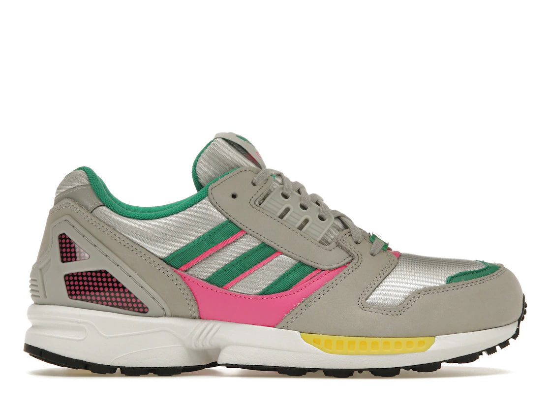 adidas ZX 8000 Grey Court Green Screaming Pink - vue 360