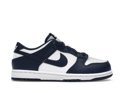 Nike Dunk Low White Midnight Navy (PS) - authentic Nike sneakers