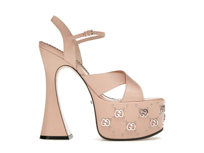 Gucci Interlocking G Leather Platform Sandals Pink (Women's) - authentic Gucci sneakers