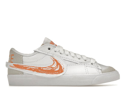 Nike Blazer Low '77 Jumbo Scribble Swoosh White Orange Trance - authentic Nike sneakers