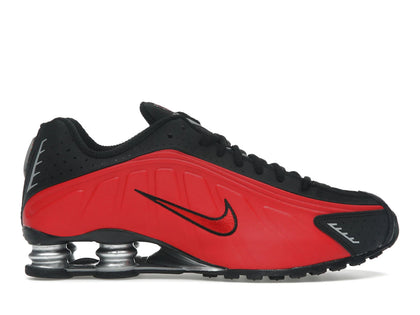 Nike Shox R4 University Red Black Metallic Silver - authentic Nike sneakers