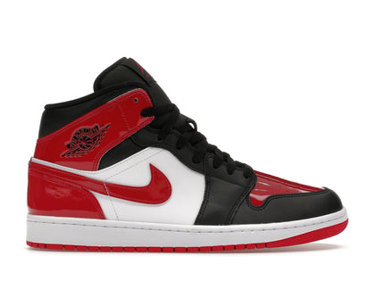 Jordan 1 Mid SE Patent Bred Toe - authentic Jordan sneakers