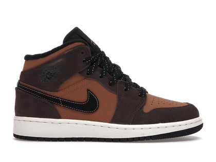Jordan 1 Mid SE Dark Chocolate (GS) - authentic Jordan sneakers