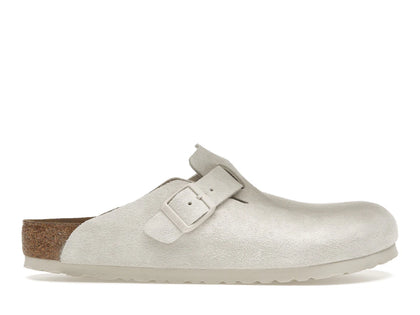 Birkenstock Boston Soft Footbed Suede Antique White - authentic Birkenstock sneakers