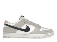 Nike Dunk Low Weiß Grau Marineblau Türkis Mini Swoosh