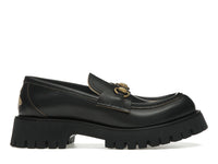 Gucci Lug Horsebit 30mm Platform Loafer Black Leather