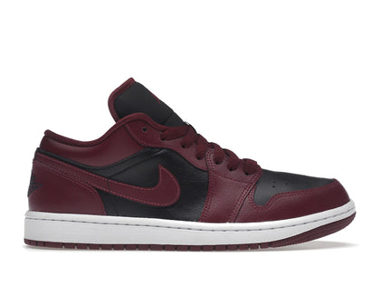 Jordan 1 Low Black Dark Beetroot (Women's) - authentic Jordan sneakers