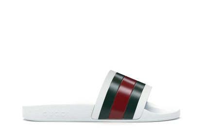 Gucci Pursuit Pool Slides White - authentic Gucci sneakers