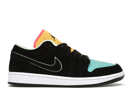 Jordan 1 Low Black Aurora Green Laser Orange - authentic Jordan sneakers