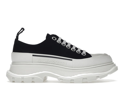 Alexander McQueen Tread Slick Low Lace Up Black White (Women's) - authentic Alexander McQueen sneakers