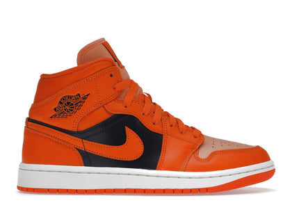 Jordan 1 Mid SE Rush Orange Crimson Bliss (Women's) - authentic Jordan sneakers