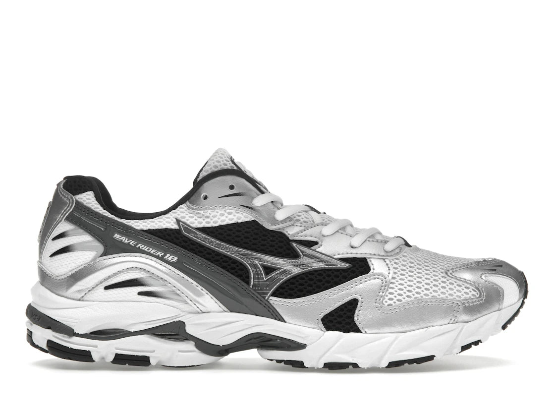 Mizuno Wave Rider 10 White Silver Black