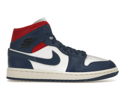Jordan 1 Mid French Blue Gym Red (Women's) - authentic Jordan sneakers