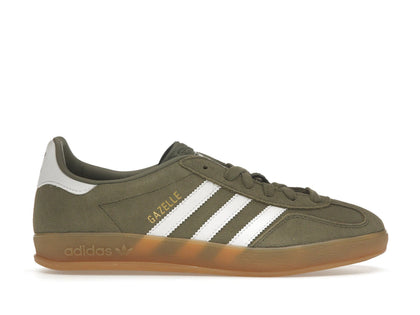 adidas Gazelle Indoor Olive Strata Cloud White Gum - authentic adidas sneakers