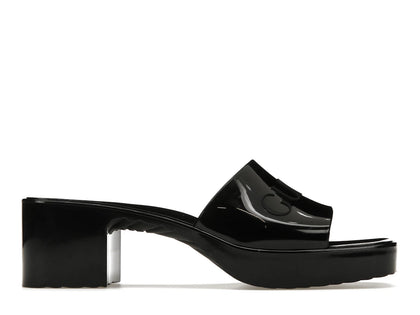 Gucci 60mm Slide Sandal Black Rubber - authentic Gucci sneakers