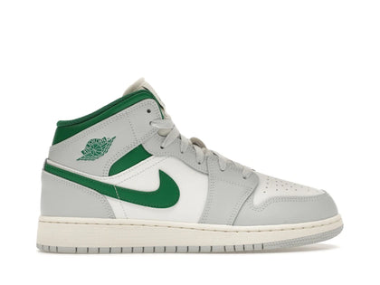 Jordan 1 Mid White Pure Platinum Pine Green (GS) - authentic Jordan sneakers