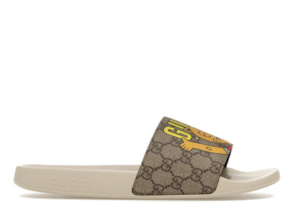 Gucci x Pablo Delcielo Cat GG Supreme Slide Beige - authentic Gucci sneakers