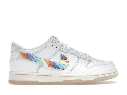 Nike Dunk Low SE Rainbow Lace Swoosh White (GS) - authentic Nike sneakers
