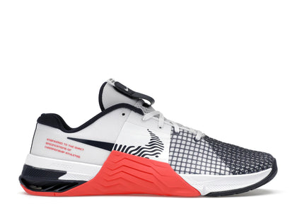 Nike Metcon 8 White Crimson Obsidian - authentic Nike sneakers