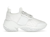 Roger Vivier Viv' Run Fabric White Crystal Buckle (Women's)