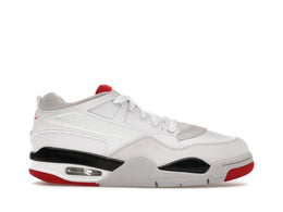 Jordan 4 RM White Black Neutral Grey Varsity Red (GS) - authentic Jordan sneakers