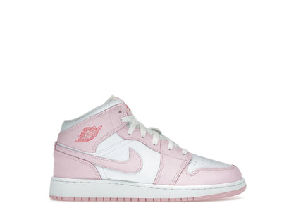 Jordan 1 Mid Pink Foam Fire Red (GS) - authentic Jordan sneakers