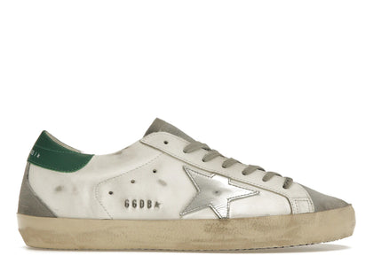 Golden Goose Super-Star White Silver Green - authentic Golden Goose sneakers