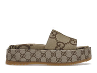 Gucci Angelina Platform 55mm Sandal Camel Canvas