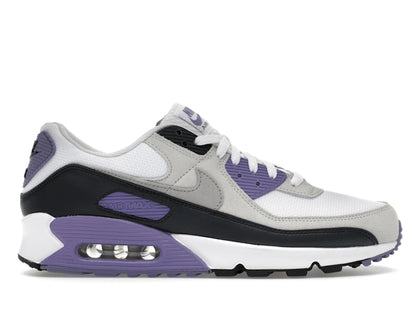 Nike Air Max 90 White Dusty Amethyst Photon Dust Light Smoke Grey - authentic Nike sneakers