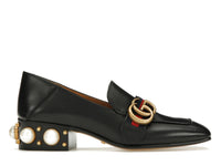 Gucci Leather Mid-Heel Loafer Black (Women's)