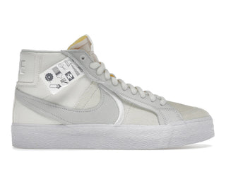 Nike SB Blazer Mid Warning Label Summit White - authentic Nike sneakers