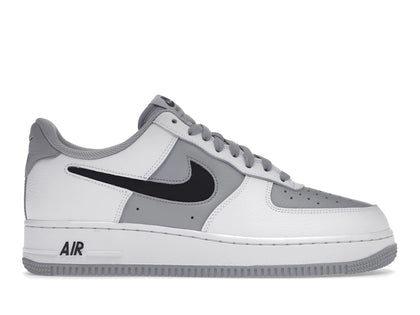 Nike Air Force 1 Low Cut-Out White Grey Black Swoosh - authentic Nike sneakers