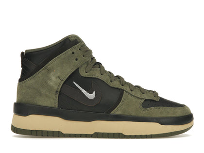 Nike Dunk High Up Medium Olive Black Velvet Brown Wolf Grey (Women's) - authentic Nike sneakers