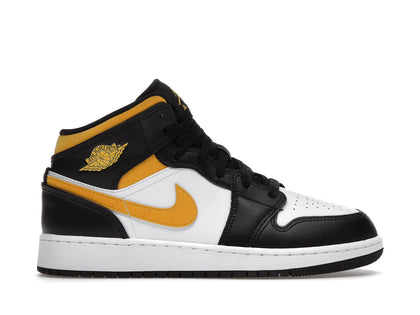 Jordan 1 Mid White Pollen Black (GS) - authentic Jordan sneakers