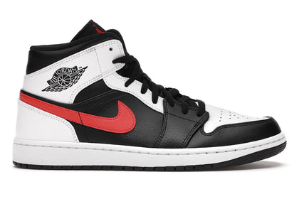 Jordan 1 Mid Black Chile Red White - authentic Jordan sneakers