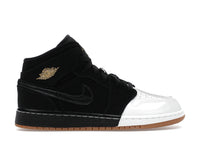 Jordan 1 Mid Black White Gold (GS)