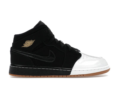 Jordan 1 Mid Black White Gold (GS)