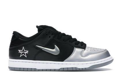 Nike SB Dunk Low Supreme Jewel Swoosh Silver - authentic Nike sneakers