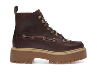 Timberland Stone Street Mid 7-Eye Platform Kiltie Boot Root Beer Full-Grain (Women's)