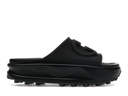 Gucci GG Oversize Slide Sandal Interlocking G Black (Women's) - authentic Gucci sneakers