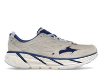 Hoka One One Clifton L Suede Oat Milk Bellwether Blue