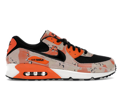 Nike Air Max 90 Premium Bio Beige Safety Orange Camo - authentic Nike sneakers