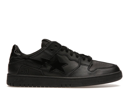 A Bathing Ape Bape SK8 Sta Triple Black Patent Leather Sta Logo - authentic BAPE sneakers